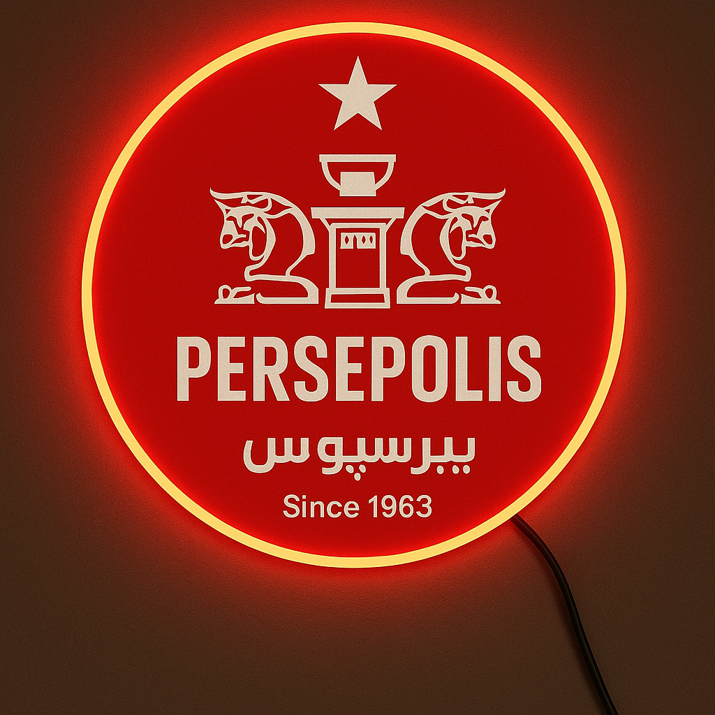 عکس اصلی تابلو نئونی طرح پرسپولیس کد 1